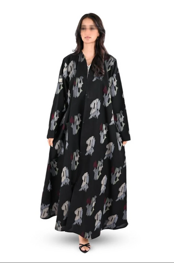 colorful embroidered crepe abaya