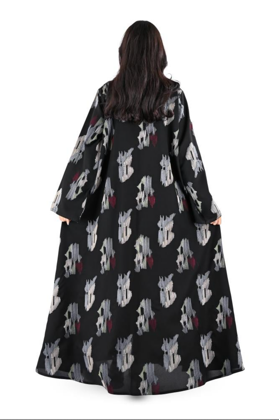 colorful embroidered crepe abaya