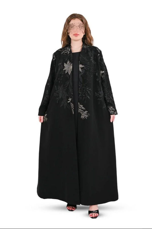 Royal blazer abaya with embroidery and sequins