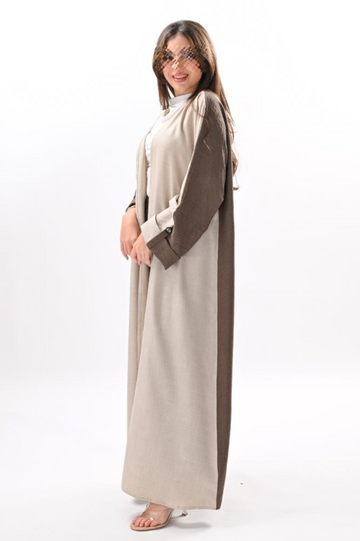 Two-Tone Crepe Straight Abaya