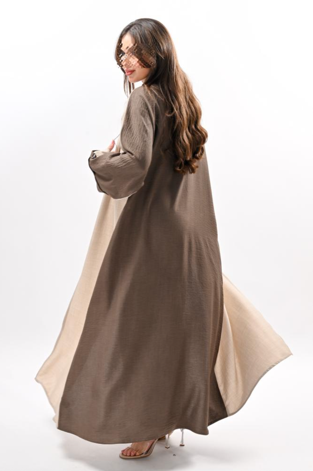 Two-Tone Crepe Straight Abaya