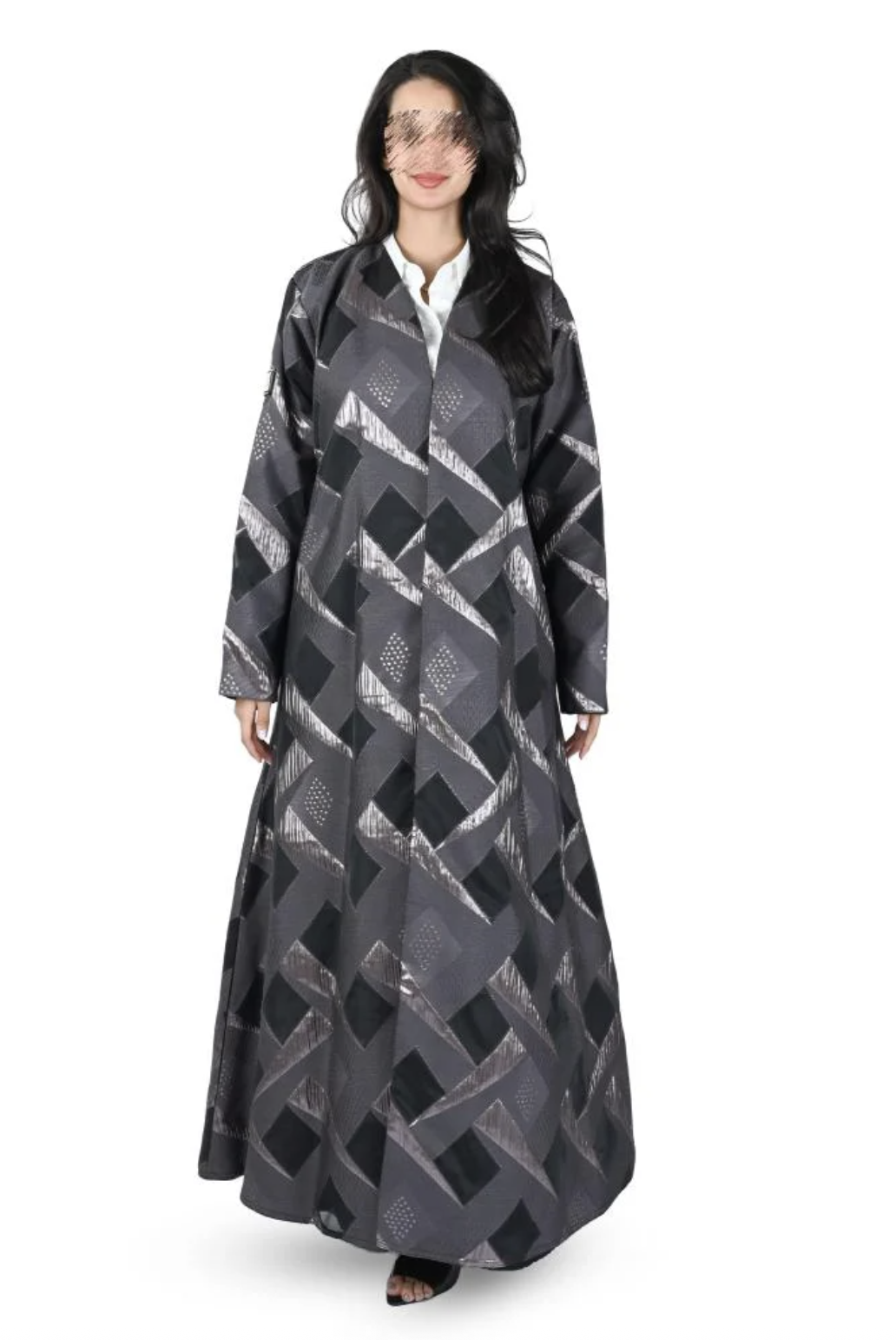 Copper Organza Jacquard Clogh Abaya